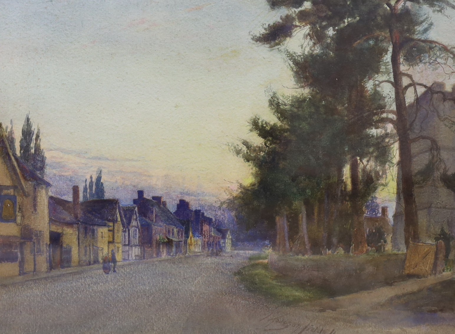 T. Hodgson Liddell R.B.A. (1860-1925), three watercolours, Village street scenes, signed, 26 x 37cm